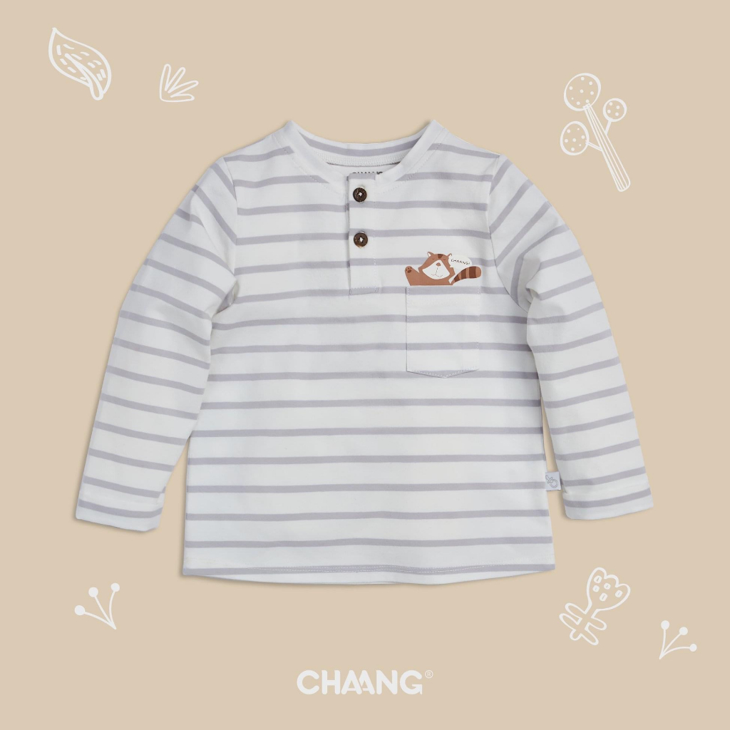 Áo dài tay bé trai cổ đứng chaang