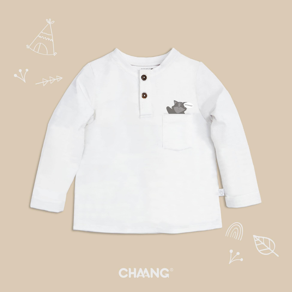 Áo dài tay bé trai cổ đứng chaang