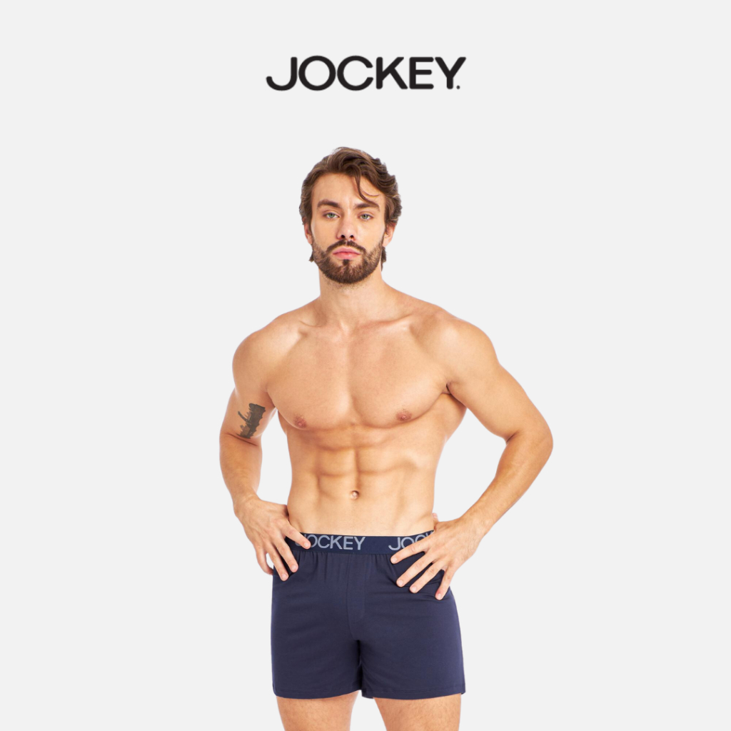 Quần Lót Nam Jockey Dáng Knit Boxer Cotton 4C, Thoáng Khí, Hút Ẩm Tốt - J1168