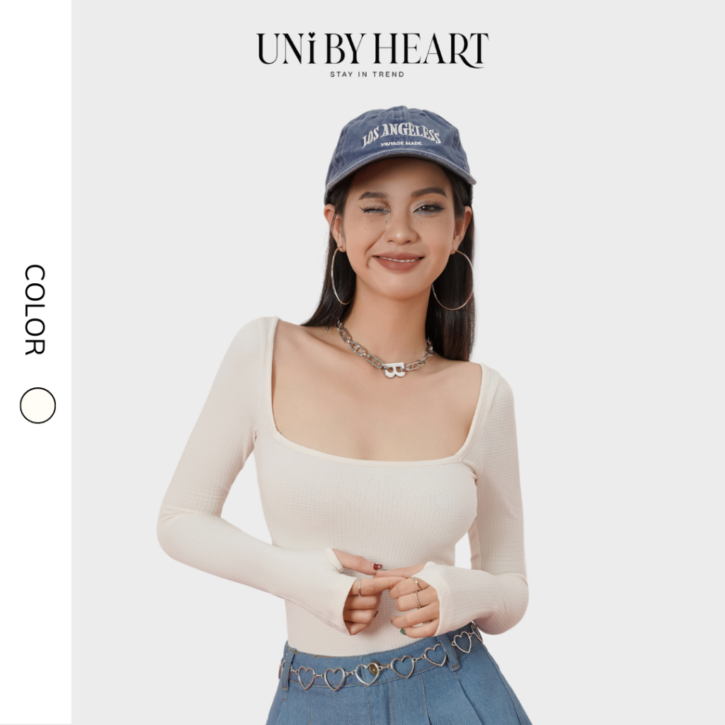 Áo bodysuit liền thân dài tay nữ Snowy Bodysuit dáng ôm, tay xỏ ngón - Uni By Heart | BigBuy360 - bigbuy360.vn