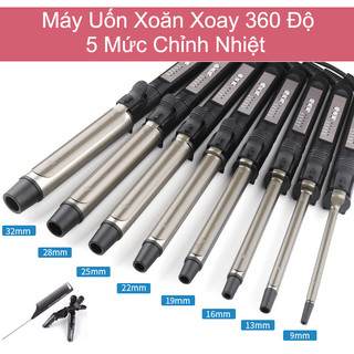 Máy Uốn Tóc, Máy Làm Tóc Xoăn Xoay 360 Độ Hàn Quốc 989 Cao Cấp (Tặng 1 Lược Và 2 Kẹp Tóc)
