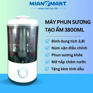 Máy phun sương tạo ẩm siêu âm xông tinh dầu 3800ml phun mạnh, dễ vệ sinh tặng tinh dầu 10ML- MIAN MART