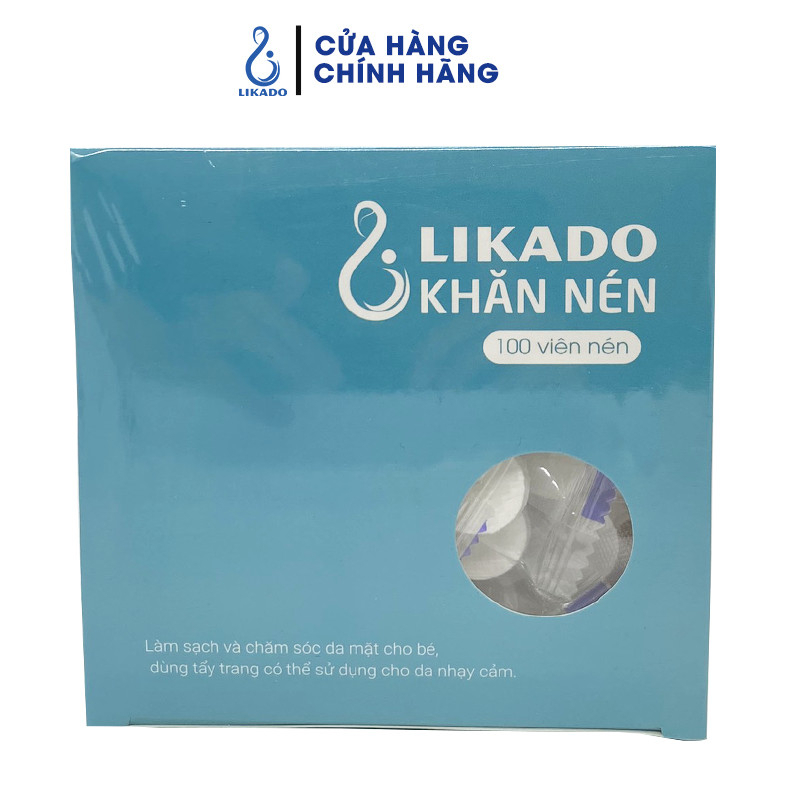 Khăn nén du lịch Likado dạng viên kẹo hộp 100 viên