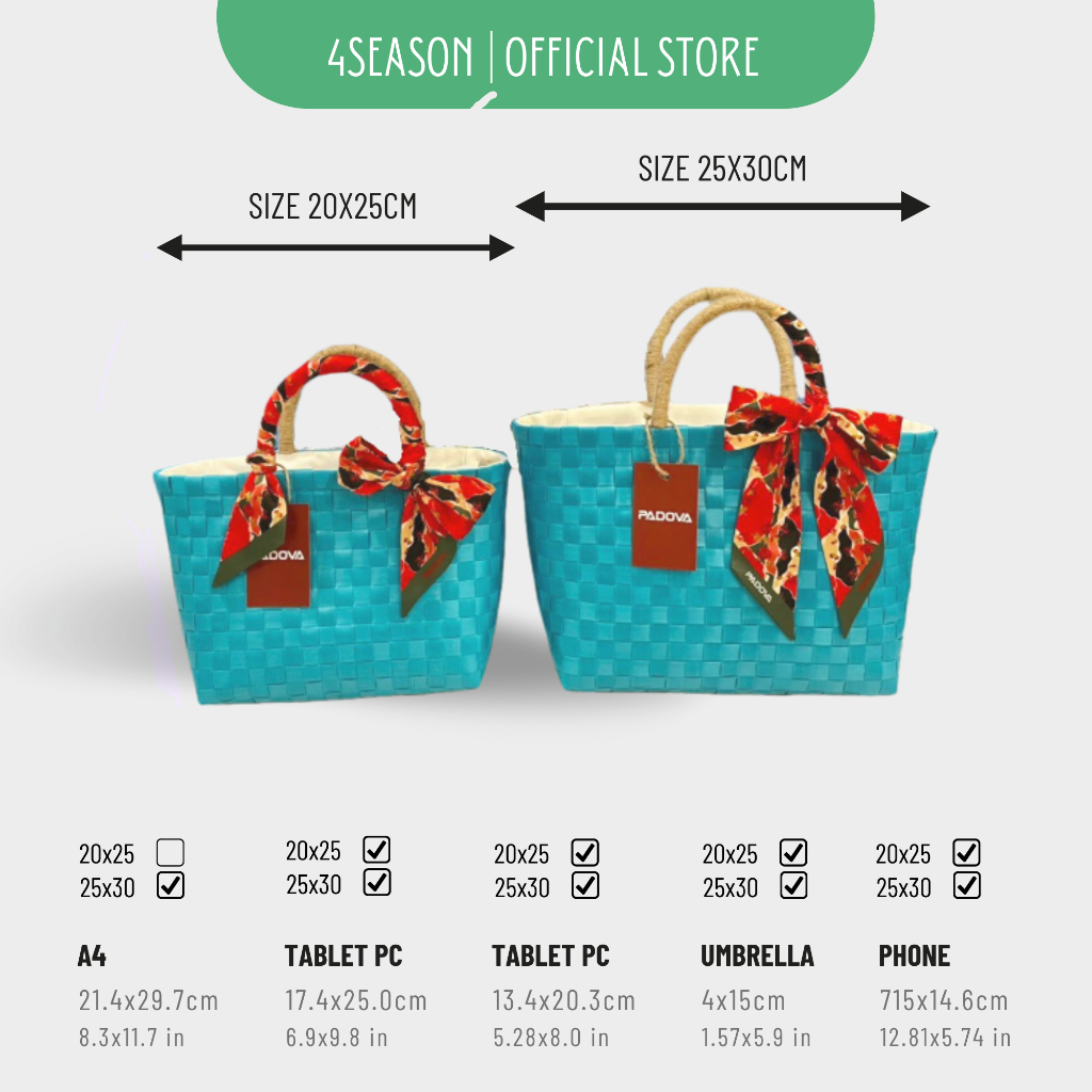 Giỏ đan tay thủ công handmade có lót và quấn khăn lụa sẵn/ Túi xách đan nhựa màu pastel