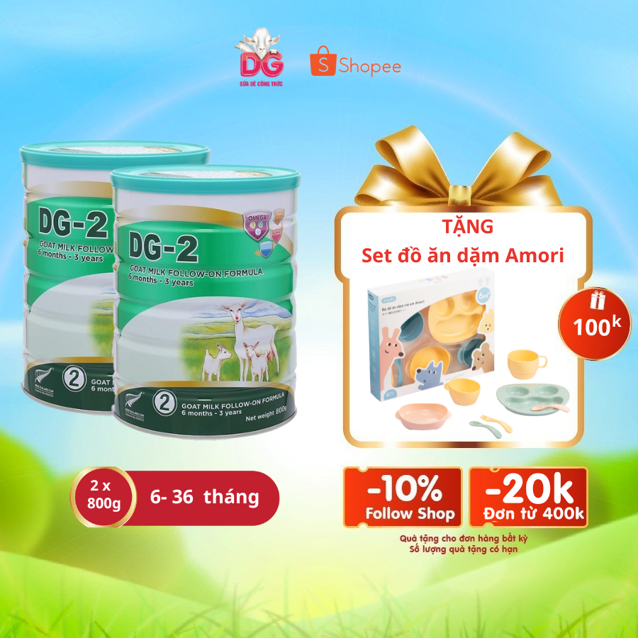 Combo 2 lon sữa Dê DG2 800gr