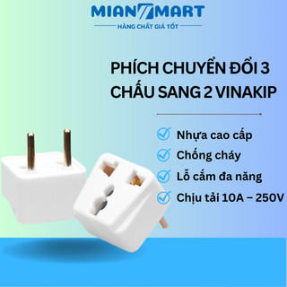 Phích cắm chuyển chấu 3 chân sang 2 chân VINAKIP - MIANMART