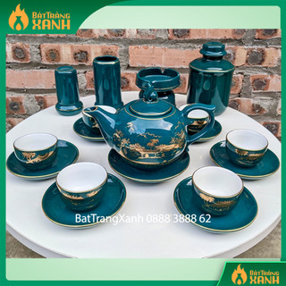 Bộ ấm chén uống trà, bộ ấm chén bát tràng - mộc hương giang