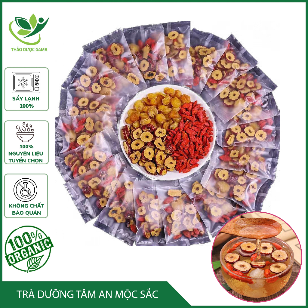 Trà Thảo Mộc Dưỡng Tâm Long Nhãn, Kỳ Tử, Táo Đỏ Giúp An Thần, Dưỡng Tâm, Ngủ Ngon Thảo Mộc Gama