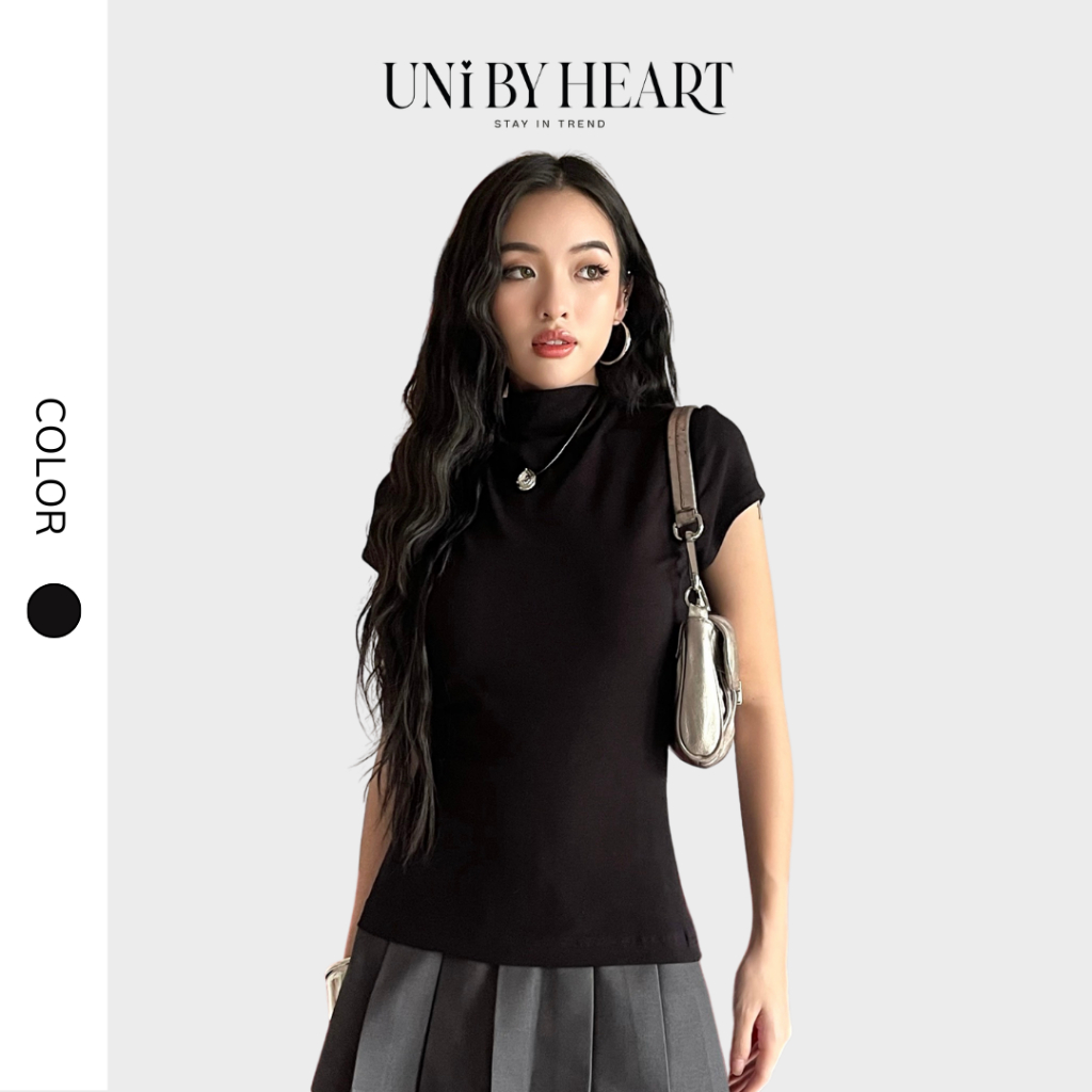 Áo ôm body ngắn tay nữ Yuri Top CT001 dáng ôm, chất liệu thun co giãn, kiểu dáng hiện đại - Uni By Heart