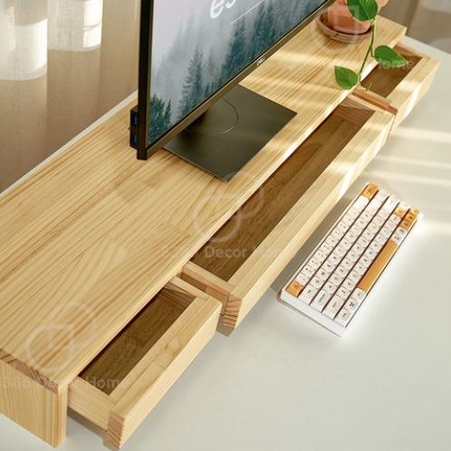 Kệ để màn hình máy tính, laptop nâng cao màn hình chống gù lưng, phòng đau vai gáy, kết hợp ngăn kéo hộp tủ gọn gàng