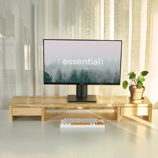 Kệ để màn hình máy tính, laptop nâng cao màn hình chống gù lưng, phòng đau vai gáy, kết hợp ngăn kéo hộp tủ gọn gàng