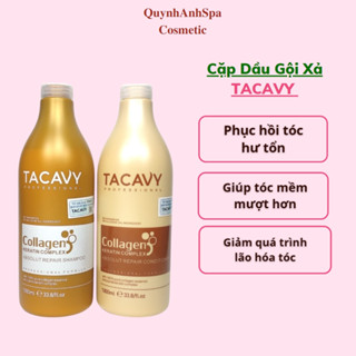  Cặp Dầu Gội Xả TACAVY Giảm Gãy Rụng Phục Hồi Tóc Hư Tổn Khô Xơ 1000ml quynhanhspa20 