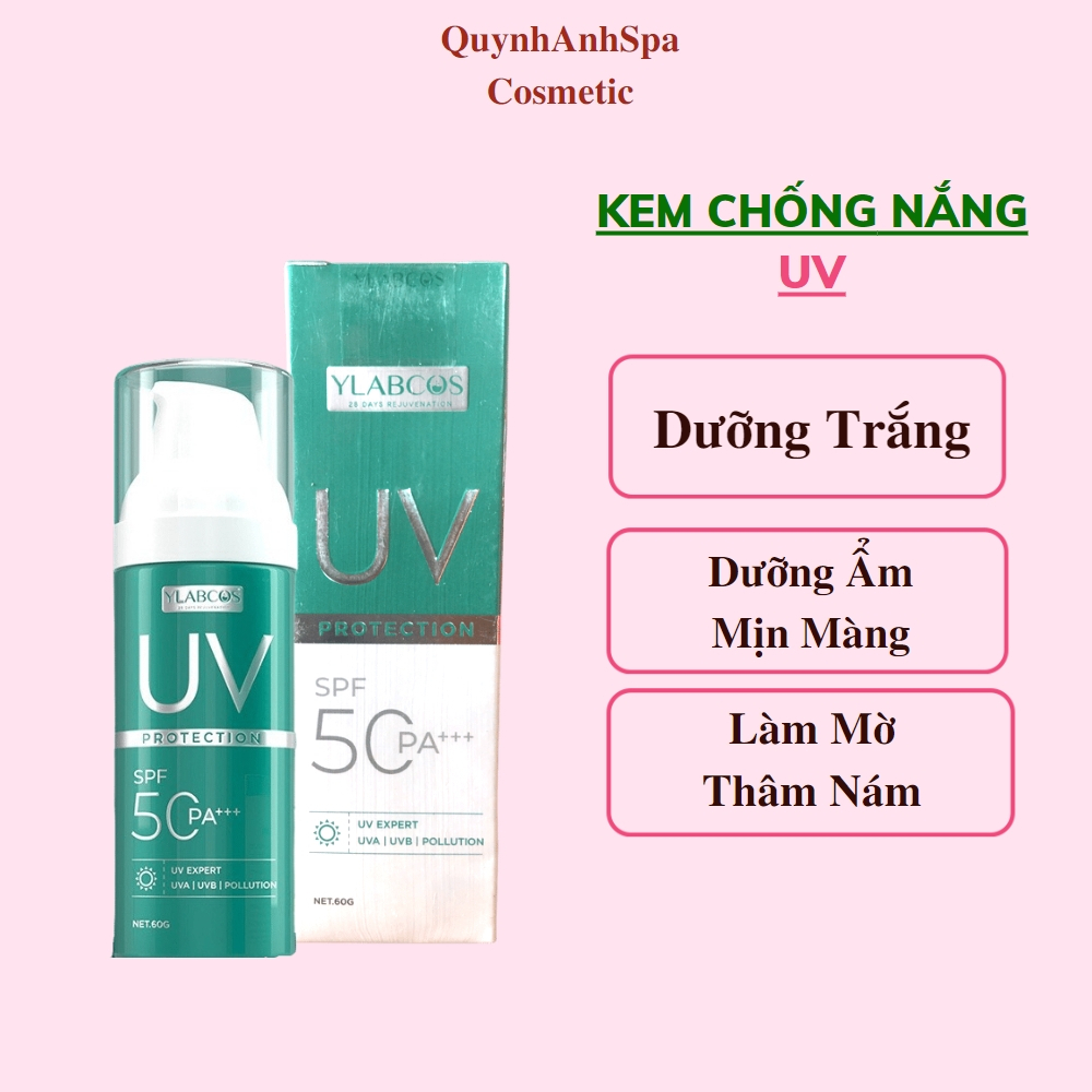 Kem trống nắng UV chống nắng dưỡng trắng da mờ thâm Ylabcos quynhanhspa20