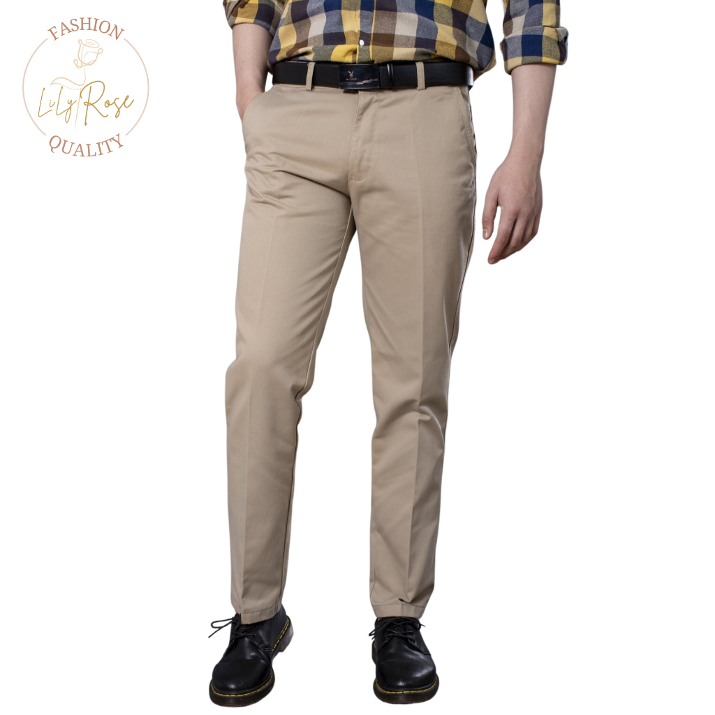Quần kaki dài nam trung niên, chất vải kaki dày, form chuẩn LILYR_Q04_06