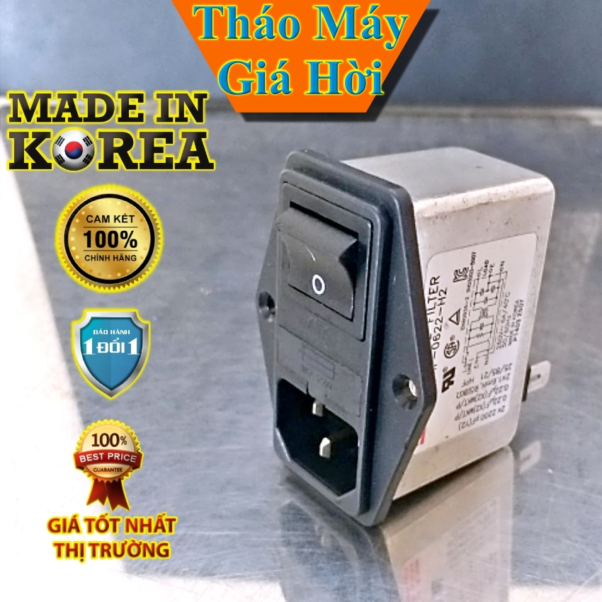 Bộ lọc nhiễu nguồn điện 6A 250VAC IP-0622-H2 DIT cho loa âm thanh, camera, máy CNC, máy siêu âm, máy tính công nghiệp