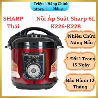 Nồi Áp Suất Điện Sharp KS-226 - Dung tích 6L Nồi Đa Năng Hầm-Ninh-Nấu hàng chính hãng. BH 12 tháng