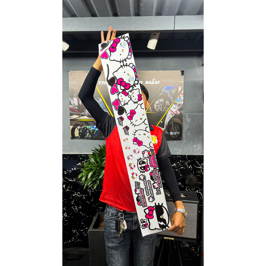 SET TEM HELLO KITTY | Dán Đa Vị Trí Các Dòng Xe , Phụ Kiện , Điện Thoại , Laptop , Vali...
