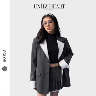 Áo blazer nữ Anne AK006 phối cổ trắng, tay trắng, chất liệu dày dặn, kiểu dáng hiện đại - Uni By Heart