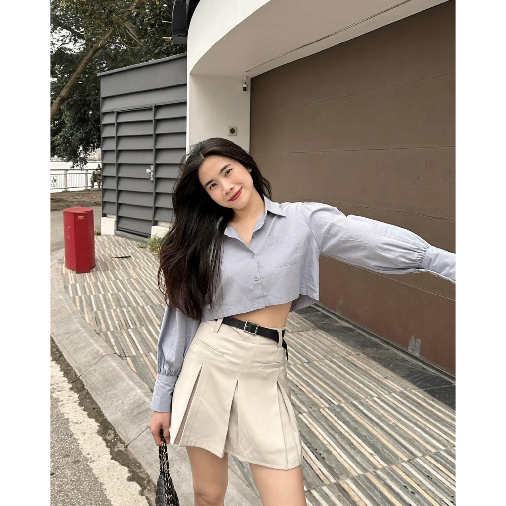 Áo croptop nữ tay bồng 2 màu siêu xinh - 247store.vn - Ao2892/P0K42 | BigBuy360 - bigbuy360.vn