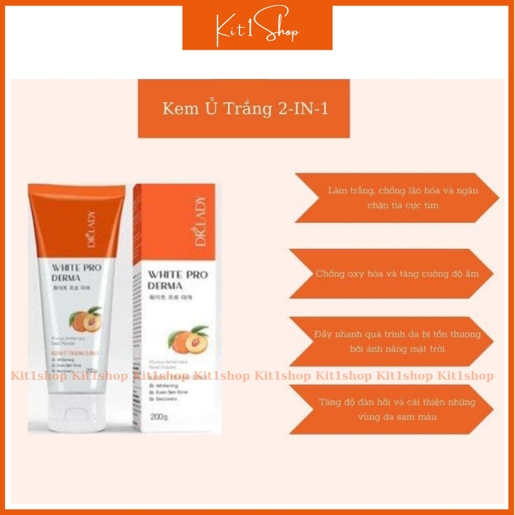 Kem ủ trắng body 2 trong 1 White Pro Derma Dr Lady chống nắng, dưỡng trắng, dưỡng ẩm, ngừa lão hóa da 200g | BigBuy360 - bigbuy360.vn