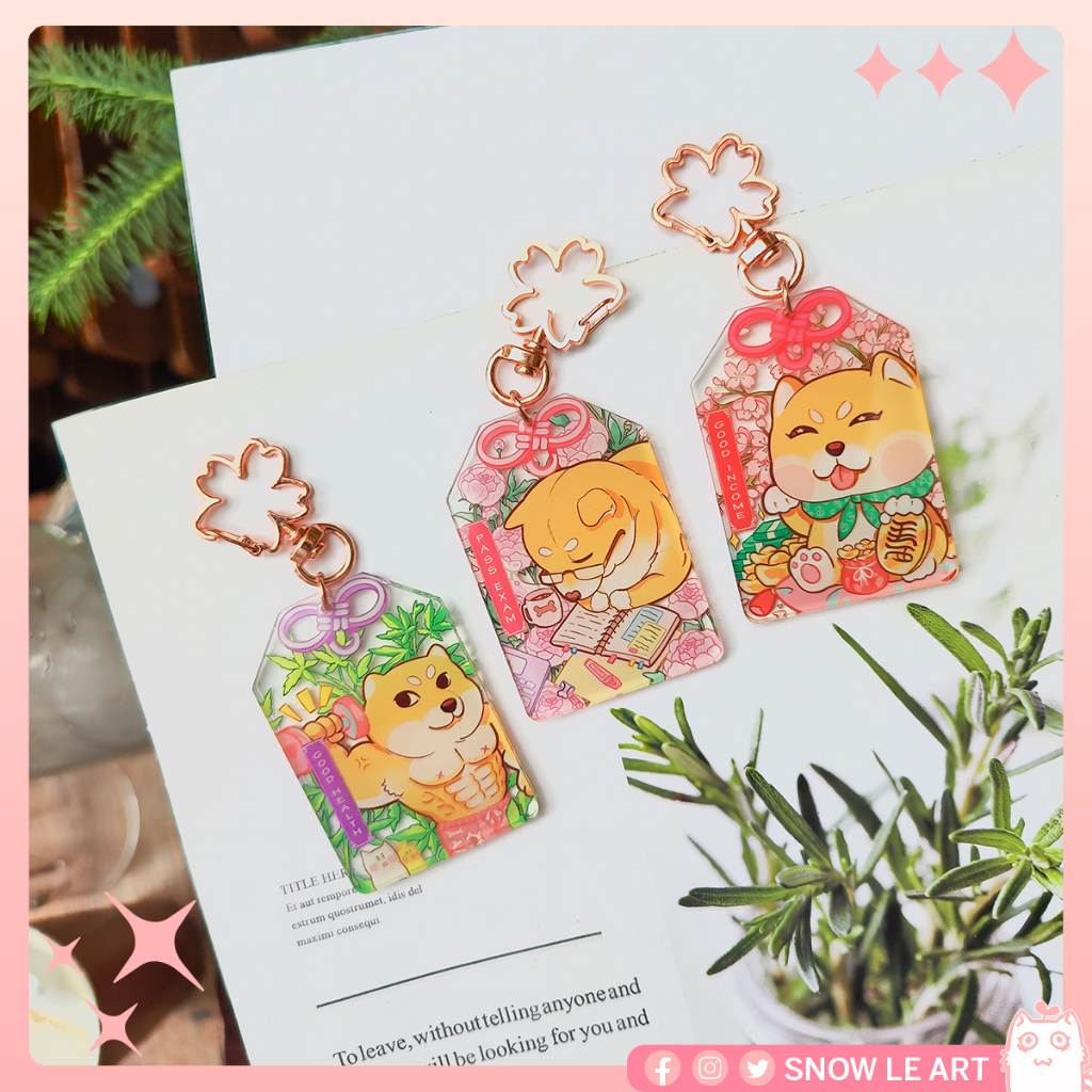 Móc khóa cầu may Shiba Inu