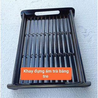 Khay trà tre đựng ấm,ly,chén,(kt 25cm x35cmx5cm) ,Khay tre (không bao gồm ấm chén)