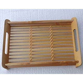 Khay trà tre đựng ấm,ly,chén,(kt 25cm x35cmx5cm) ,Khay tre (không bao gồm ấm chén)