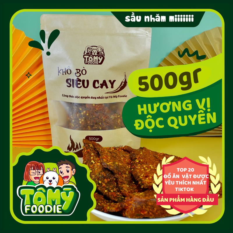 KHÔ BÒ SIÊU CAY 500GR | ĐỘC QUYỀN | TÔ MỲ FOODIE