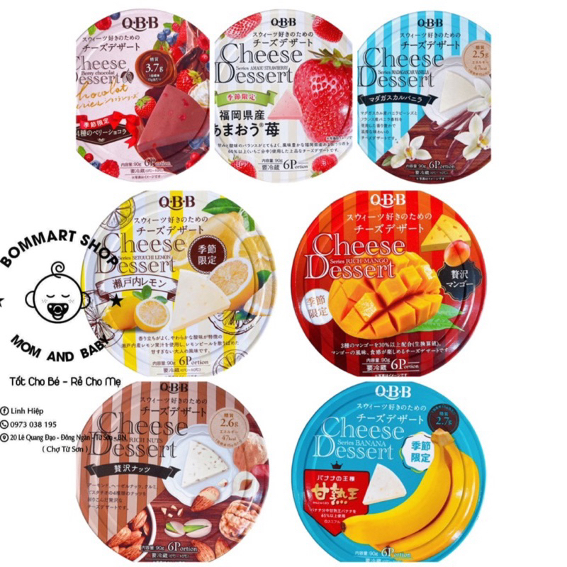 Phô mai QBB vị trái cây Nhật bản hộp 90gr (6 miếng)