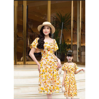 Áo đôi đầm mẹ và bé ❤️FREESHIP❤️ đồ đôi váy hoa mẹ và bé xinh xắn MB01