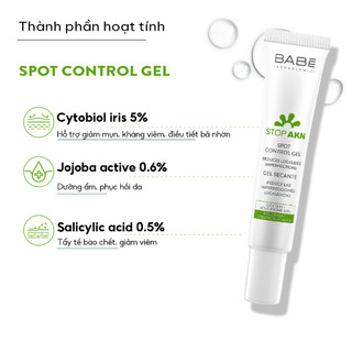 Gel chấm mụn BABÉ STOP AKN Spot Control Gel 8ml