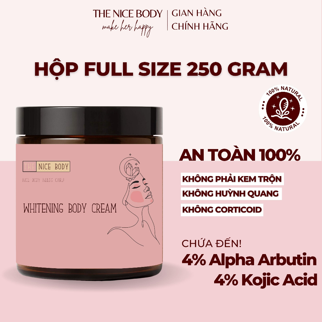 [TÚI ZIP DÙNG THỬ 30G] Kem Dưỡng Trắng Da Body Dạng Sữa Chứa 4% Alpha Arbutin Và 4% Kojic Acid Giúp Làm Trắng Da