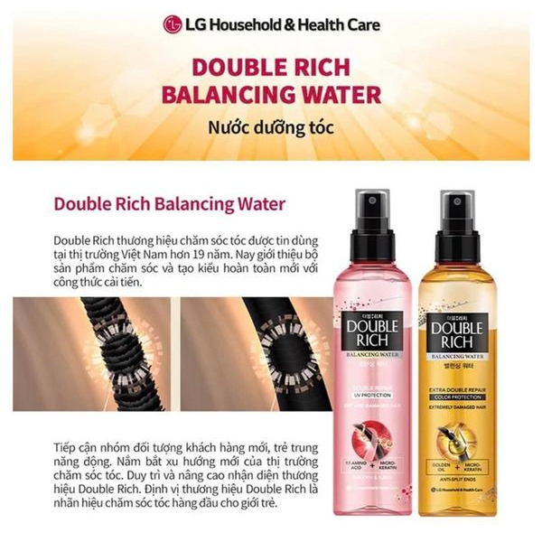Nước Dưỡng Tóc Double Rich Chuyên Sâu Balancing Water Double Repair 120ml /250ml Sản phẩm chính hãng
