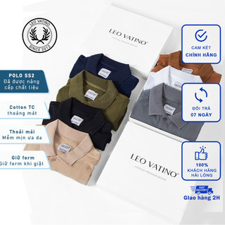 [Mã BMLT35 giảm đến 35K đơn 99K] Áo phông thun polo nam Galvin cotton cá sấu trắng đen tay ngắn lỡ cổ bẻ Leo Vatino 12A