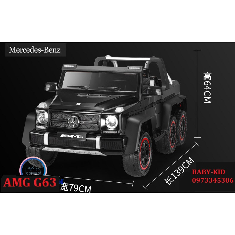 Ô tô điện MERCEDES AMG G63 MS WF189 6 bánh 4 động cơ 2 chân ga cho bé tự lái và điều khiển xa
