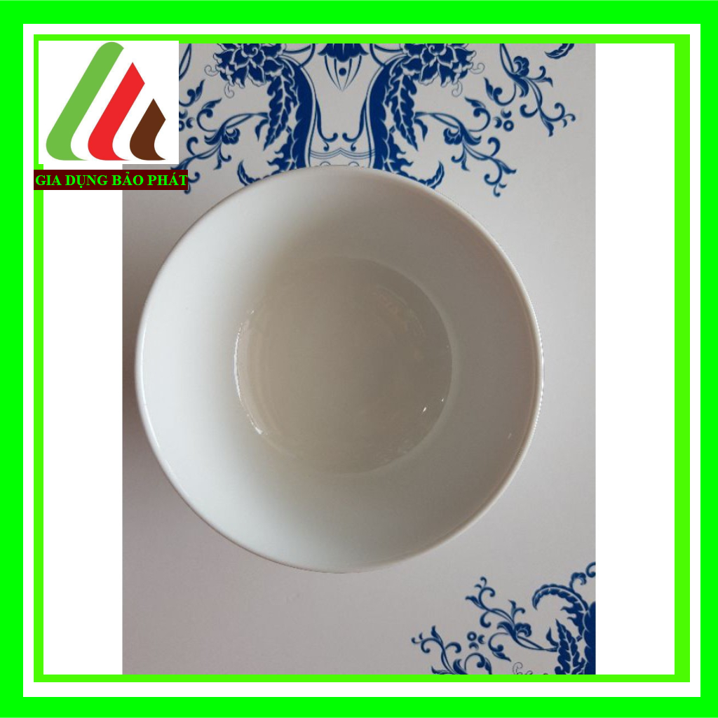 Bộ bát chén sứ cao cấp Minh Châu trắng kẻ vàng 10 chén.