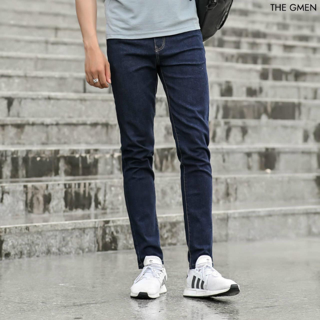 Quần Jean Nam Màu Trắng Bạc, Xanh, Đen Suông Trơn Không Rách Chất Vải Bò Cao Cấp Co Dãn 4 Chiều Skinny TJD11