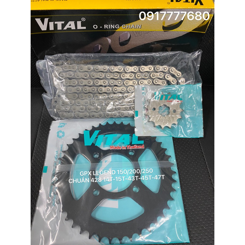 NSD Nhông dĩa sên phốt cao su 428 LO GPX Legend