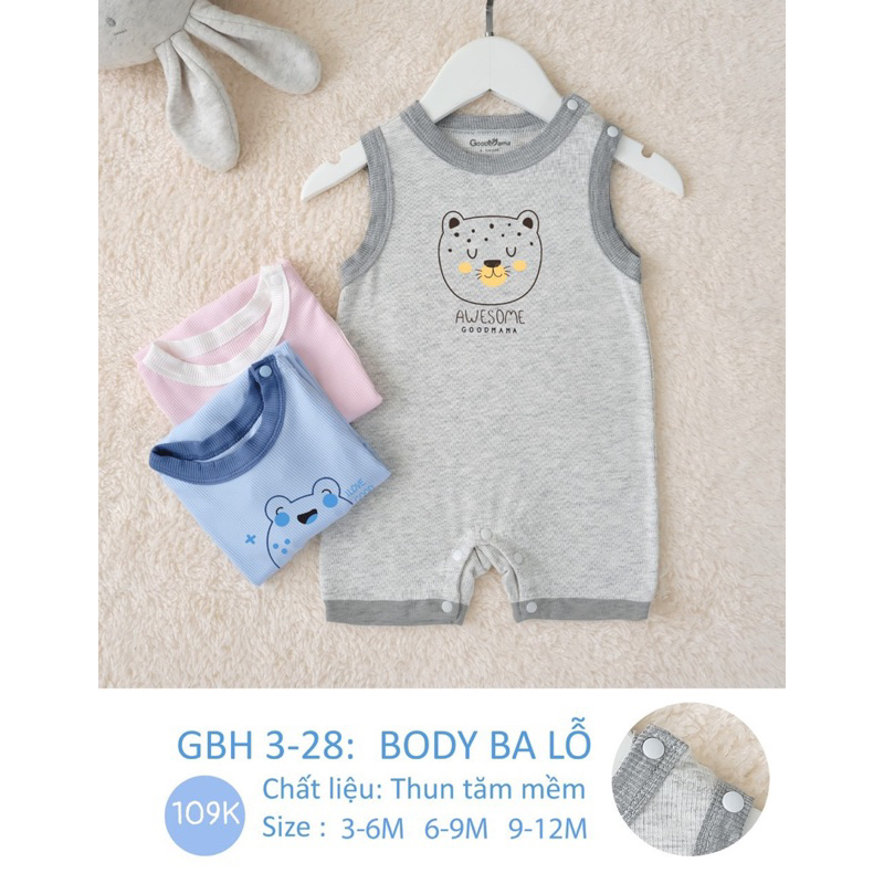 [GOODMAMA] bộ body cộc cho bé trai bé gái hãng goodmama