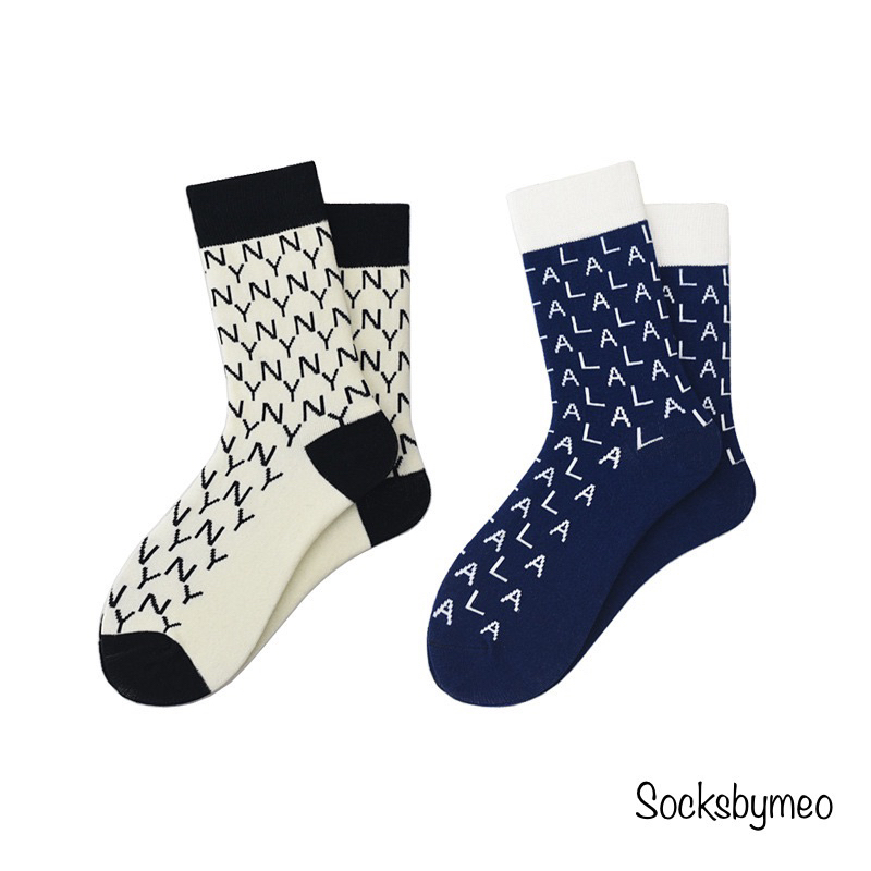 Tất/vớ cao cổ Hàn Quốc NY phong cách thể thao cá tính chất liệu cotton dày dặn freesize cho Nam/nữ