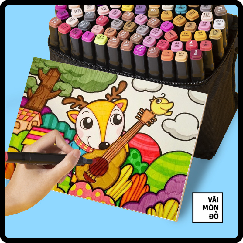 Bút Dạ 2 Đầu Marker Touch 36/48/80 Cây Tặng Kèm Túi Đựng