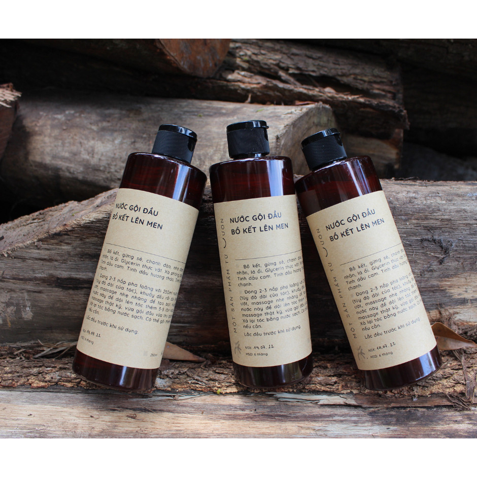 Nước gội đầu bồ kết lên men 250ml kích thích mọc tóc chai dùng thử