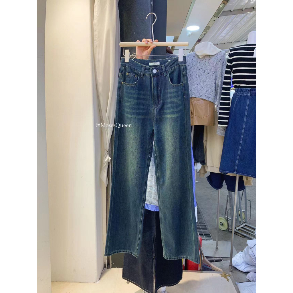 Q493-  QUẦN JEANS TRƠN ỐNG SUÔNG BASIC