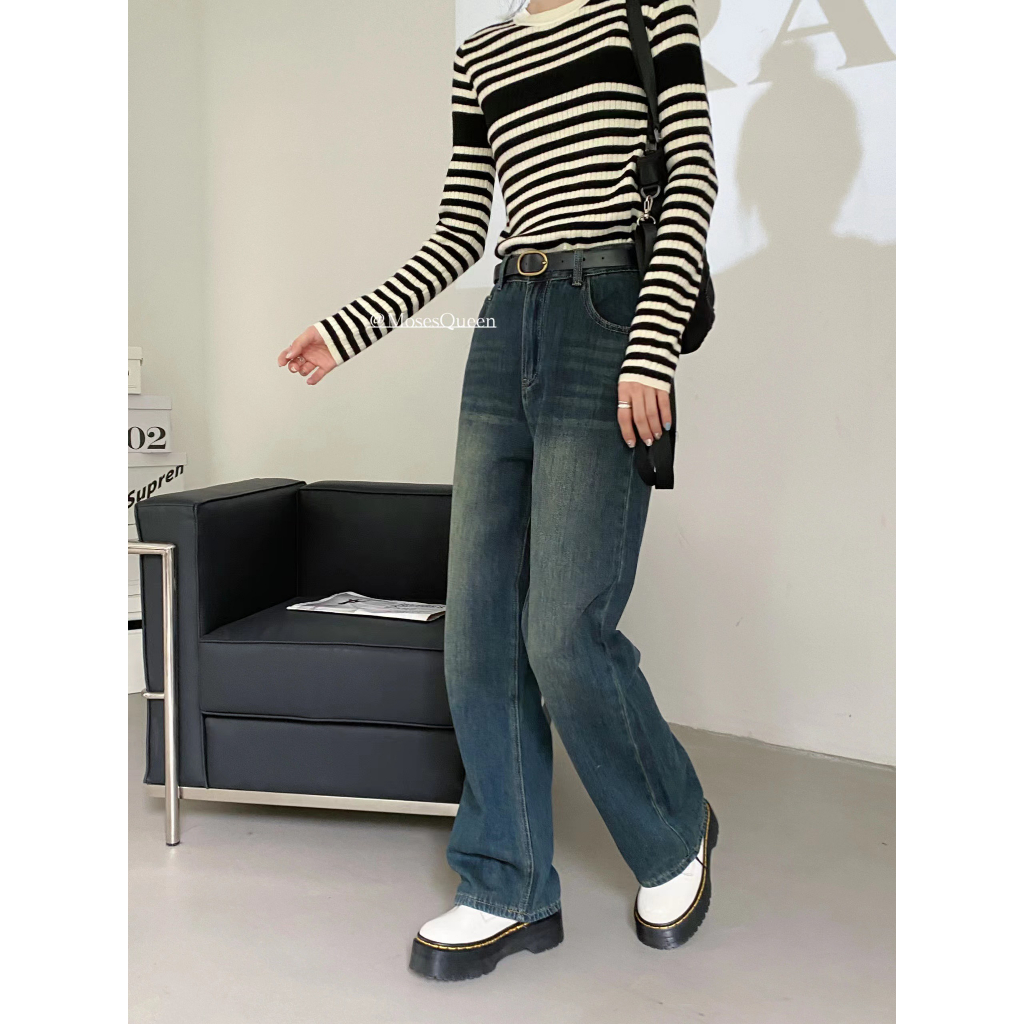 Q493-  QUẦN JEANS TRƠN ỐNG SUÔNG BASIC