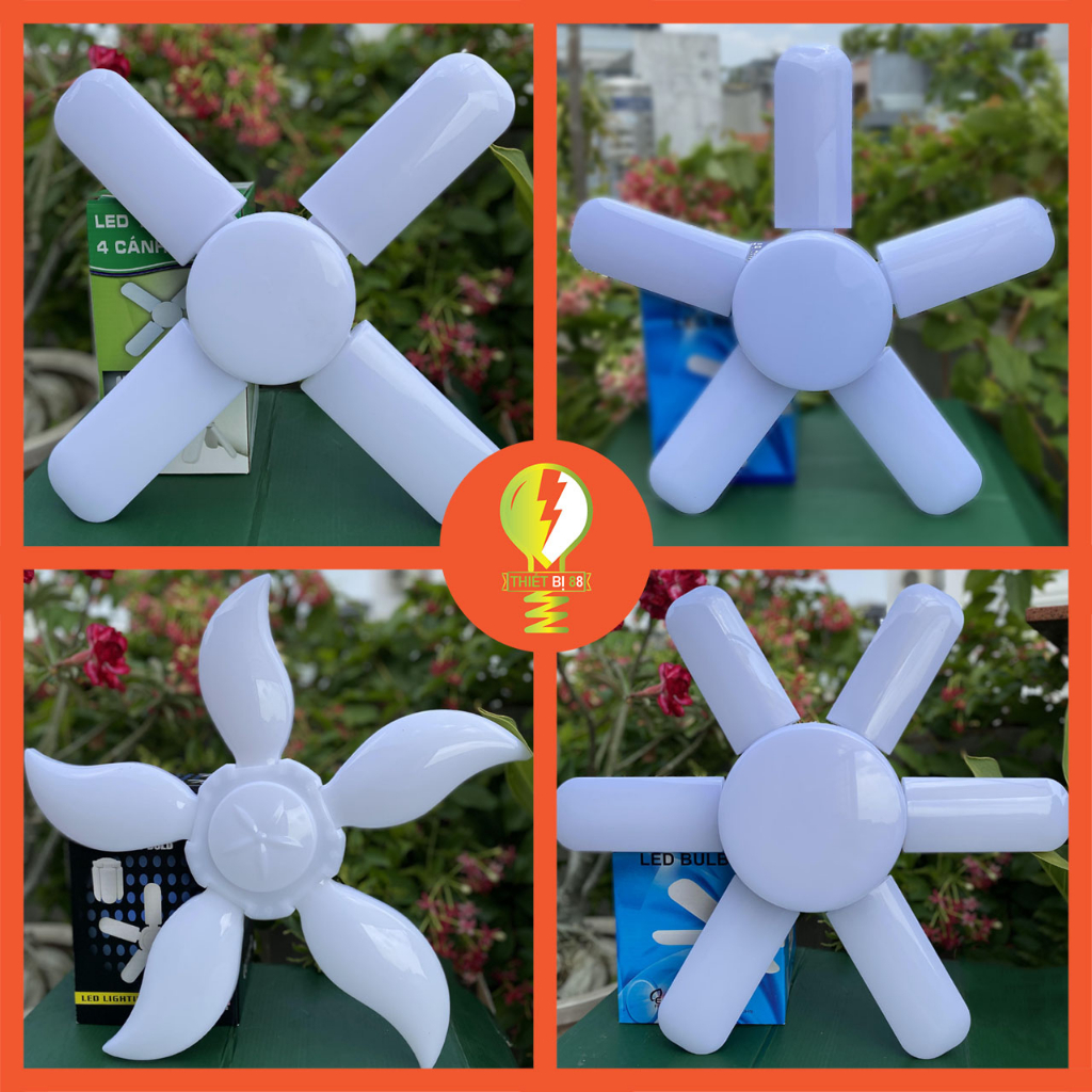 Đủ Bộ - Bóng Đèn Led Hình Quạt 4 5 6 Cánh Siêu Sáng Công Suất 28W 75W 75W++ 90W