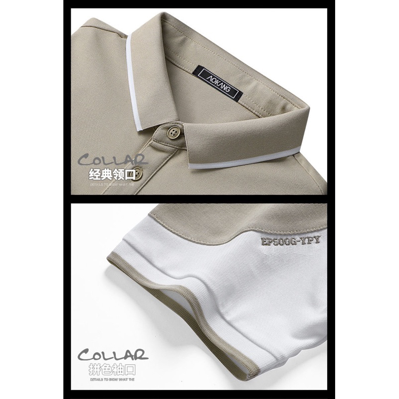 Áo polo nam Aokang chính hãng chất cotton da cá mịn hút mồ hôi, hàng vợt sale