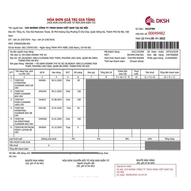 Sẵn Sữa rửa mặt CERAVE HYDRATING CLEANSER bill pháp