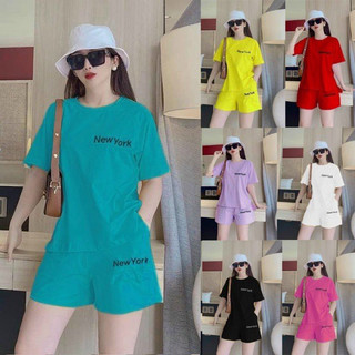 Sét bộ short cotton thêu logo
