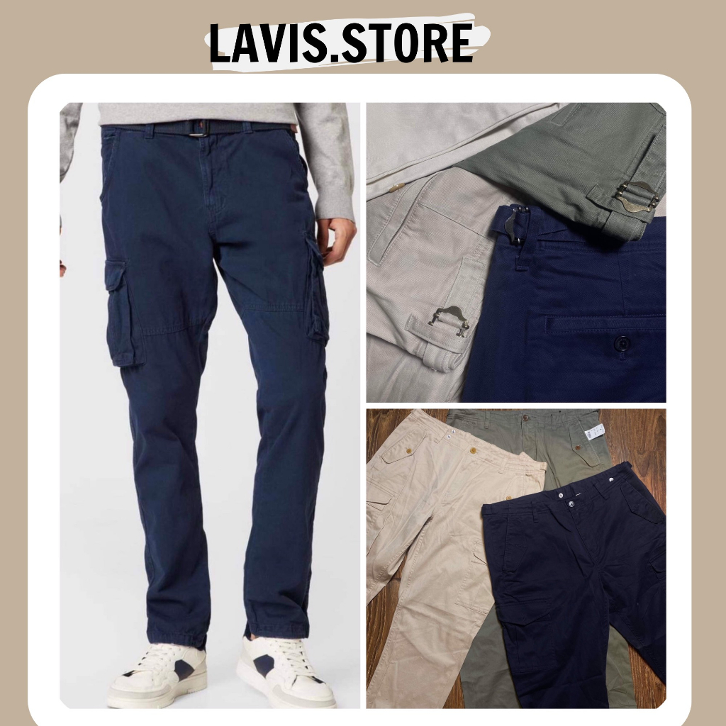 Quần Kaki Túi Hộp Nam Dáng Slim 3 Màu Tím Than- Rêu- Be Phong Cách Workwear - Chất Vải Dày Dặn Không Nhăn Không Xù