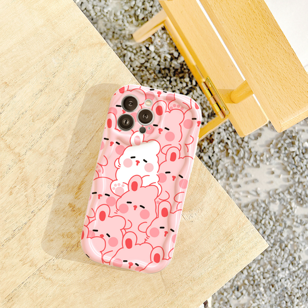 Ốp lưng iphone cạnh sóng nổi Thỏ heo xinh 6/6plus/6s/6splus/7/7plus/8/8plus/x/xs/11/12/13/14/pro/max/promax/plus/shin